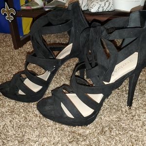 Black strap stilletos